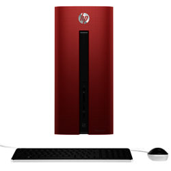 HP Pavilion 550-132na Desktop PC, Intel Core i3, 8GB RAM, 1TB, Sunset Red Sunset Red